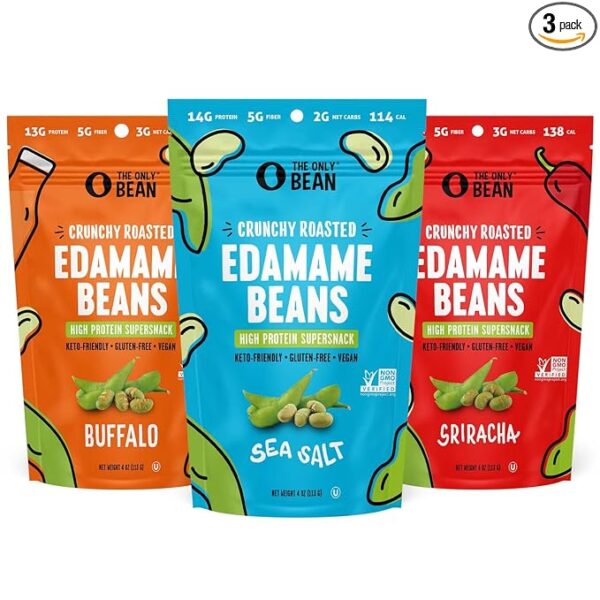 The Only Bean Crunchy Dry Roasted Edamame Beans (Variety Pack)